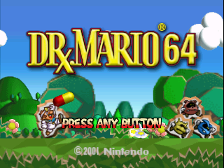 Dr. Mario 64 title screen for Nintendo 64